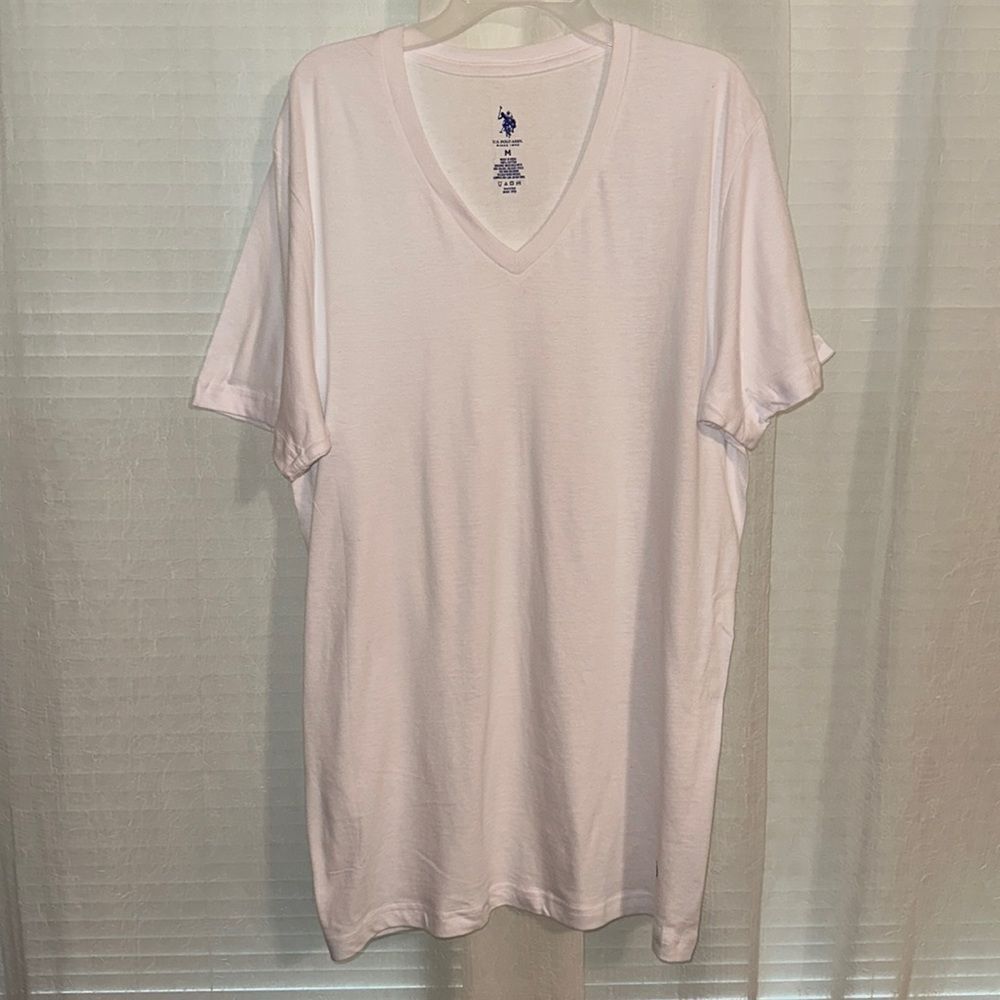 US POLO M White V-Neck Short Sleeve Sleeve Lounge Undergarment Cotton Tee